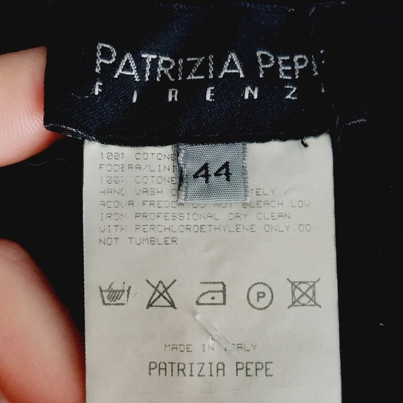 NWT Patrizia Pepe Cotton Denim Black Buckles Mini Gonna Skirt P4209 - Picture 4 of 7